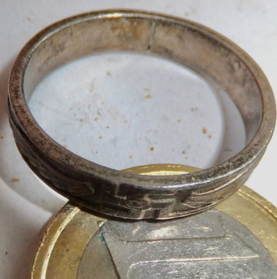 VANHA Sormus Korvaussormus 1940 Hakaristi koko n 19 mm