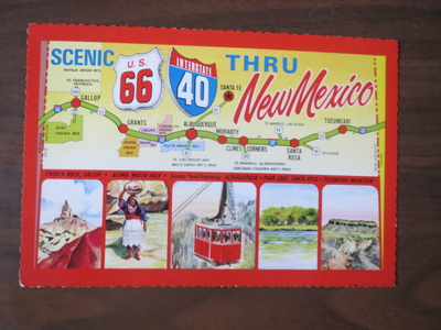 U.S. 66/Interstate 40 - New Mexico kartta/sommitelmakortti