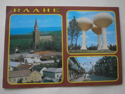 Raahe, monikuvakortti, p. 1984