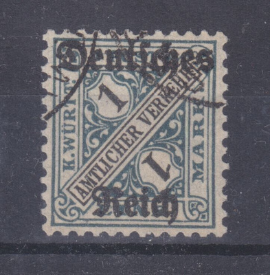 Saksa 1920 Dienst 1921 Mi 64  leimattuna.