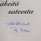 Irja Malm : Säkeitä sateesta (tekijän omiste, signeerattu) - pikkukuva 3