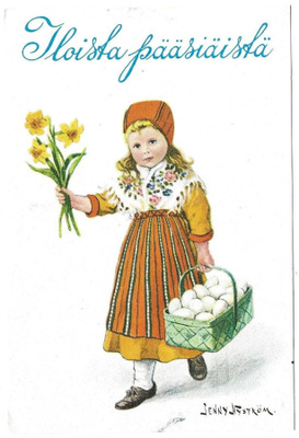 Jenny Nyström pääsiäiskortti (1982) loistoleima