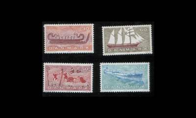 Tanska 501-4 ** Laivoja 30 öre (1970)