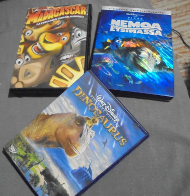 DVD 4 x lasten elkovuia esim: Madagascar kokoelma boksi