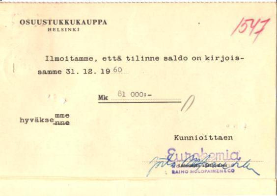 FIRMAKORTTI EUROKEMIA HELSINKI