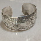 Vintage desing hopea rannekoru rannerengas NRJ Sterling - pikkukuva 1