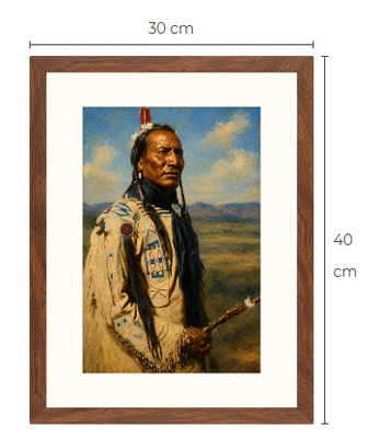 Uusi Intiaani art print kehystetty 30 cm x 40 cm