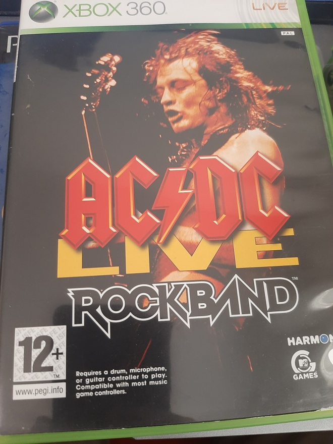 XBOX 360 AC/DC Live Rockband + kotelo + ohjeet