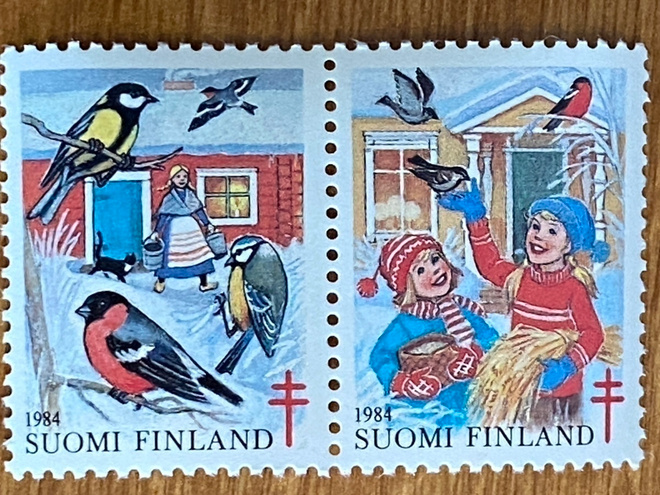 JOULUMERKKI TALVILINTUJA 1984 PARI**