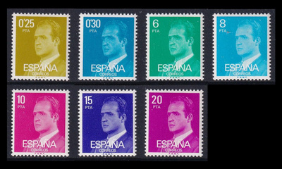 Espanja 2303-9x ** Käyttösarja kuningas Carlos I x-pap (19