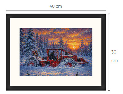 Uusi Metsäkone traktori art print 30 cm x 40 cm