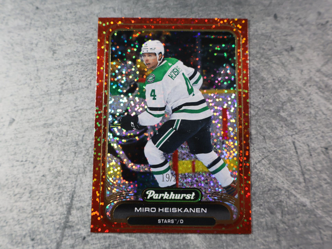 Miro Heiskanen 2023-24 Parkhurst Patterned Foil Red /25