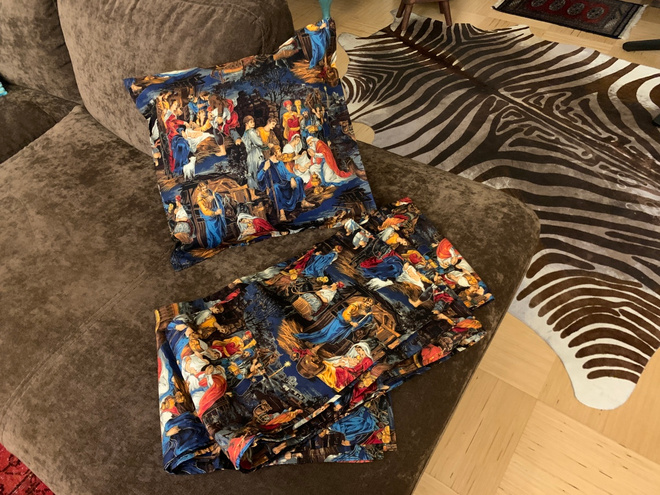 Jouluverhot 2kpl + koristetyynynpäällinen