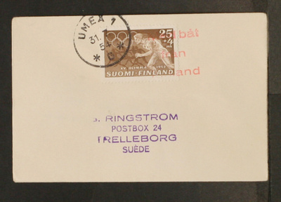 # 23688 # Laivakirje Umeå + Med Båt från Finland > 1954
