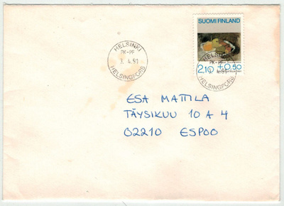 1991 pro filatelia asetelma kaunisleimainen kuori