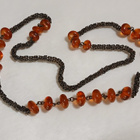 Vintage emaloitu meripihka kaulakoru Baltic Amber - pikkukuva 1