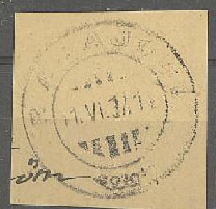 Rajajoki - 1937 leima leikkeellä