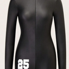 Sexy shortsipituinen musta PVC CATSUIT M - pikkukuva 1
