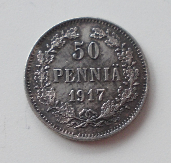 50 penniä 1917 Hopea, Nikolai II
