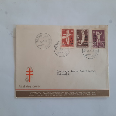 FDC 1948 TUB päällepainamat 24/6mk II