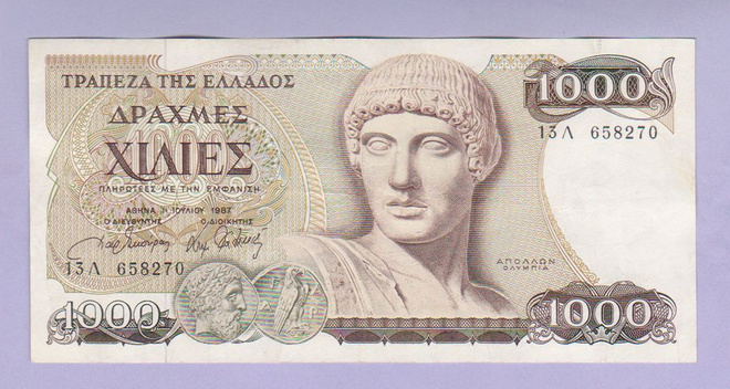 Kreikka 1000 Drakhmai v.1987 P-202