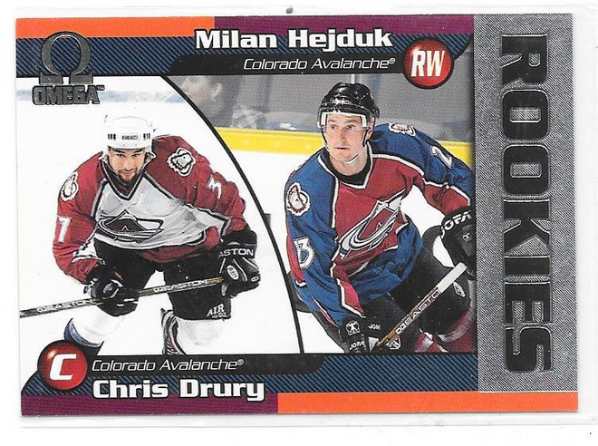98-99 Pacific Omega #67 Chris Drury RC & Milan Hejduk