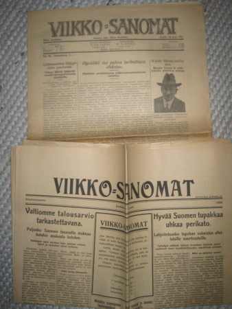 Viikkolehti: Viikko-Sanomat 2 kpl (1920-luku)