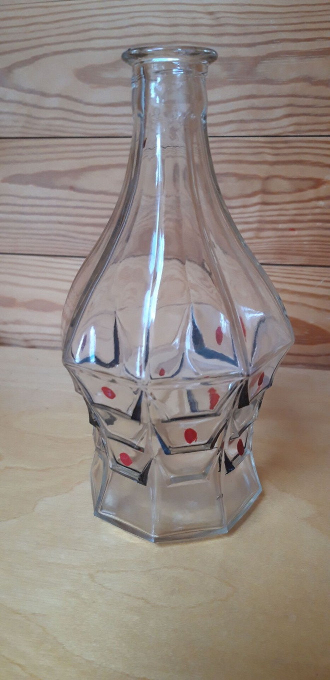 Riihimäen vanha pullo 1930 luku, vintage koristepullo
