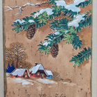 Maalaistalo, kuusenoksa ja käpyjä, p. 1932 - pikkukuva 1