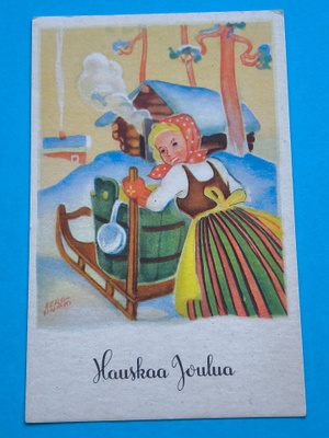 Vanha siisti kirjoittamaton joulukortti, kts!