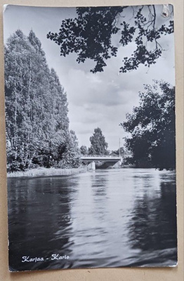 Karjaa, Karjaanjoki, silta yli joen, mv vkpk, p. 1955