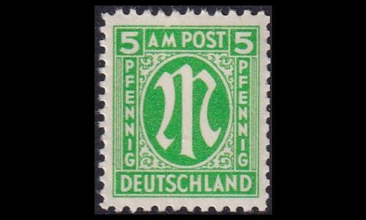 Bizone 19 ** Saksalainen paino 5 Pf (1945)