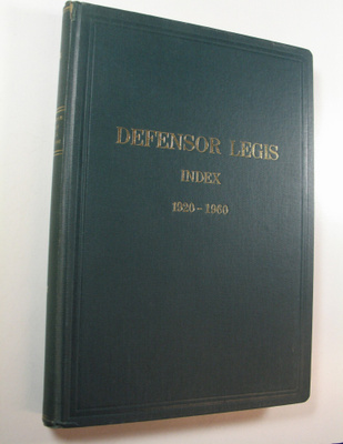 Defensor legis index 1920-1960 : Suomen asianajajaliiton ...