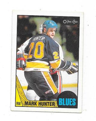 1987-88 OPC #50 Mark Hunter , St Louis Blues