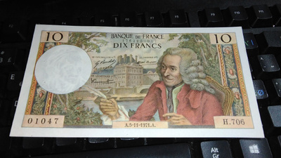 France Ranska 10 Francs 1972 P147 XF+