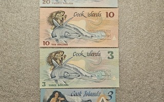 COOK ISLANDS DOLLARS RAHASETELIT 4 kpl.