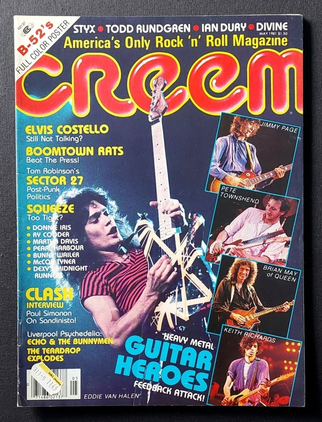 Creem Magazine 1981 : Elvis Costello , The Clash , Van Halen