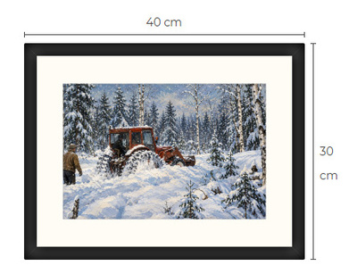 Uusi BM Volvo metsäkone traktori art print 30 cm x 40 cm