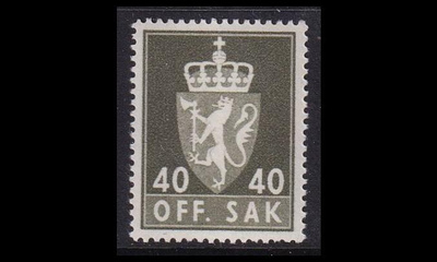 Norja 87x ** Virkamerkki 40 öre x-pap (1962)