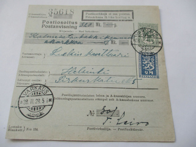 1928 Varkaus sekapostite postiosoituksella