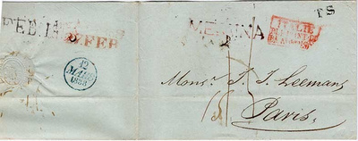 Italia 1838 kirje Ranskaan