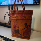 Upea Vintage Shantiniketan -nahkalaukku 60-luku – Iso Tote - pikkukuva 1