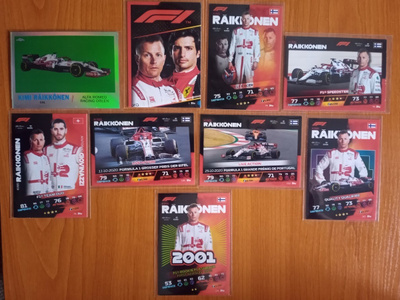 Kimi Räikkönen Formula1 kortteja 9 kpl