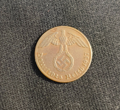 Natsikolikko 1 reichspfennig v. 1937 A