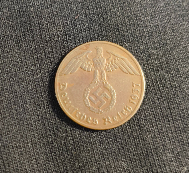 Natsikolikko 1 reichspfennig v. 1937 A