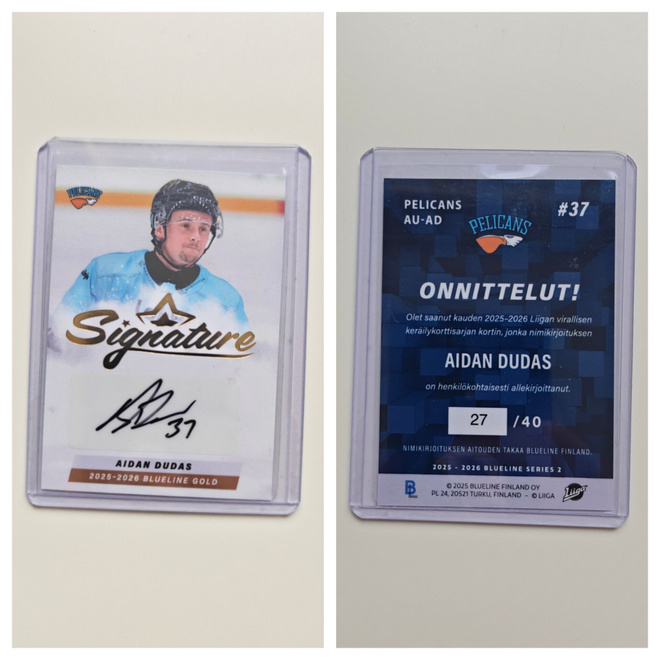 Aidan Dudas Gold Signature Blueline