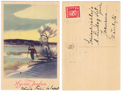 Vanha kortti, PALETTI, Talvimaisema, U. Maasio