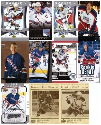 11 x NEW YORK RANGERS Rookie Ym. Kortteja