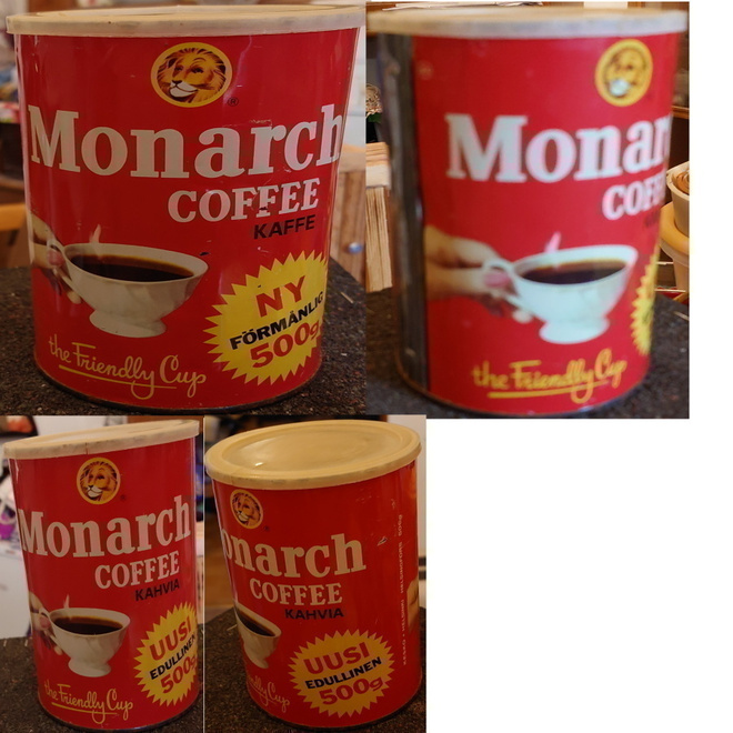 MONARCH COFFEE TODELLA VANHA PELTIPURKKI KAHVIA