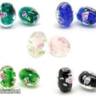 990 .. Mixed Kukka Taidelasi Lampwork Helmiä .. Askartelu - pikkukuva 1